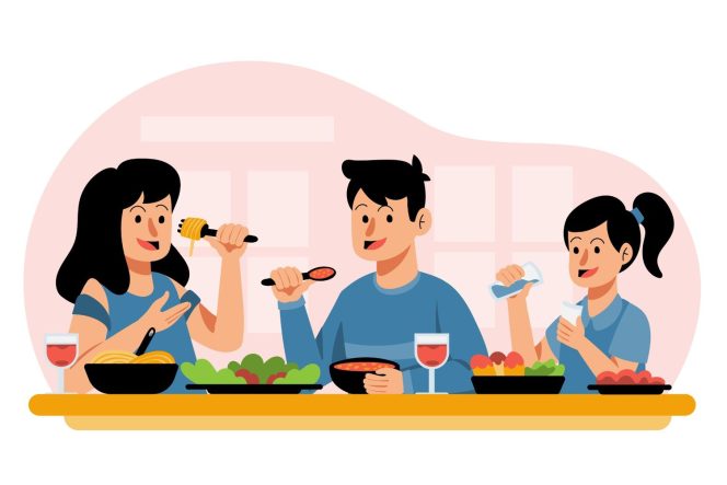 Ilustrasi makan. Foto Freepik.