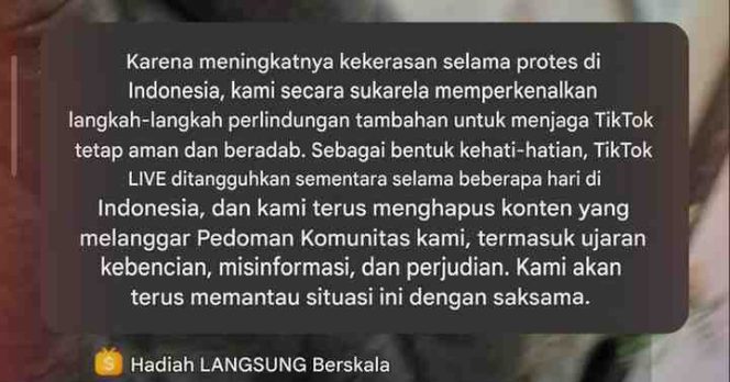
					Cek Fakta: Benarkah Fitur TikTok Live Dinonaktifkan Komdigi?