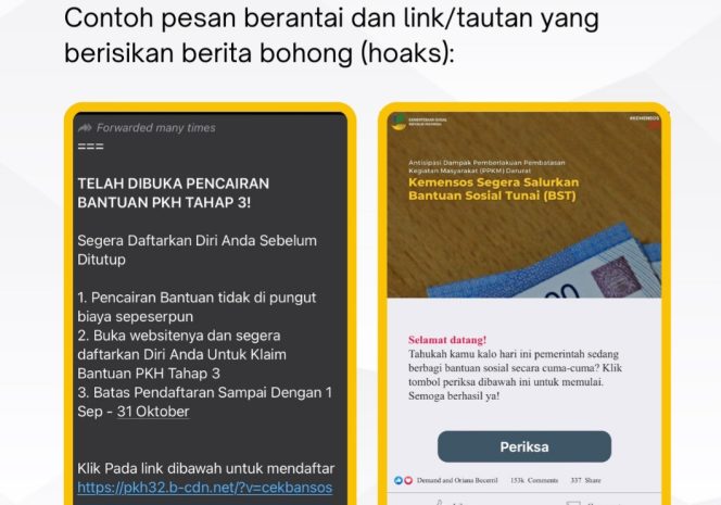 Hoaks! Tautan Cek KTP Penerima Bansos di Facebook